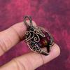 Faceted Ammolite Pendant Copper Wire Wrapped Pendant Handmade Gemstone Pendant