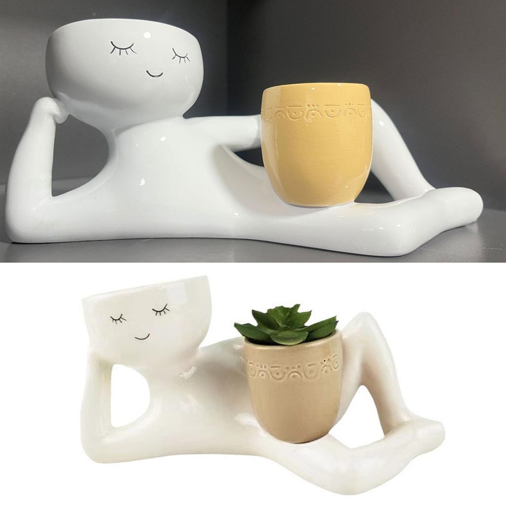 Succulent Pot Creative Breathable Synthetic Resin Flower Pot for Desktop Ornament Decoration