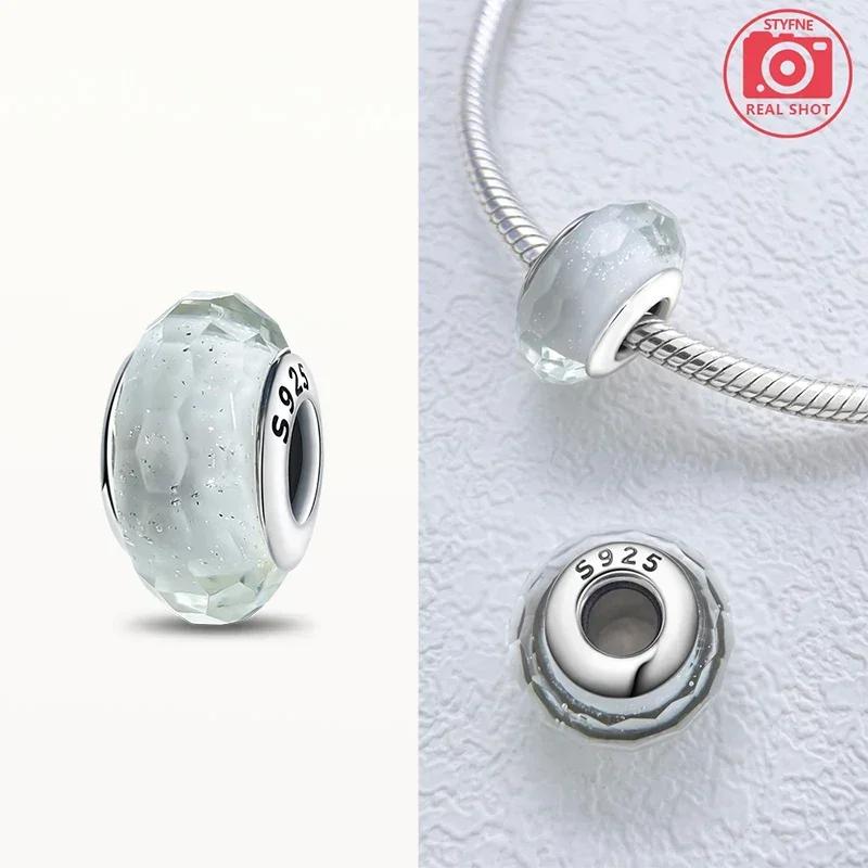 Real Coppercolored Shiny Murano Glass Beads Round Charms Fit Original Bracelet Diy Fine Jewelry Gifts For Women