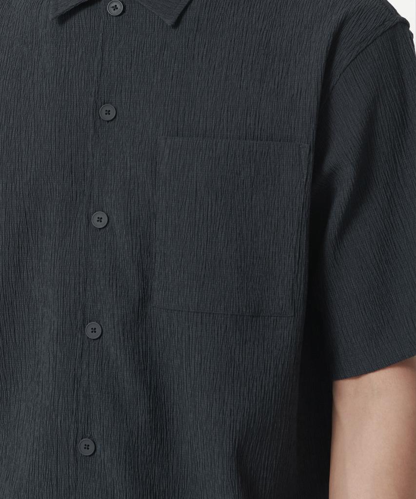 Musinsa Standard Crinkle Relaxed Short Sleeve Shirt [Iron Grey]