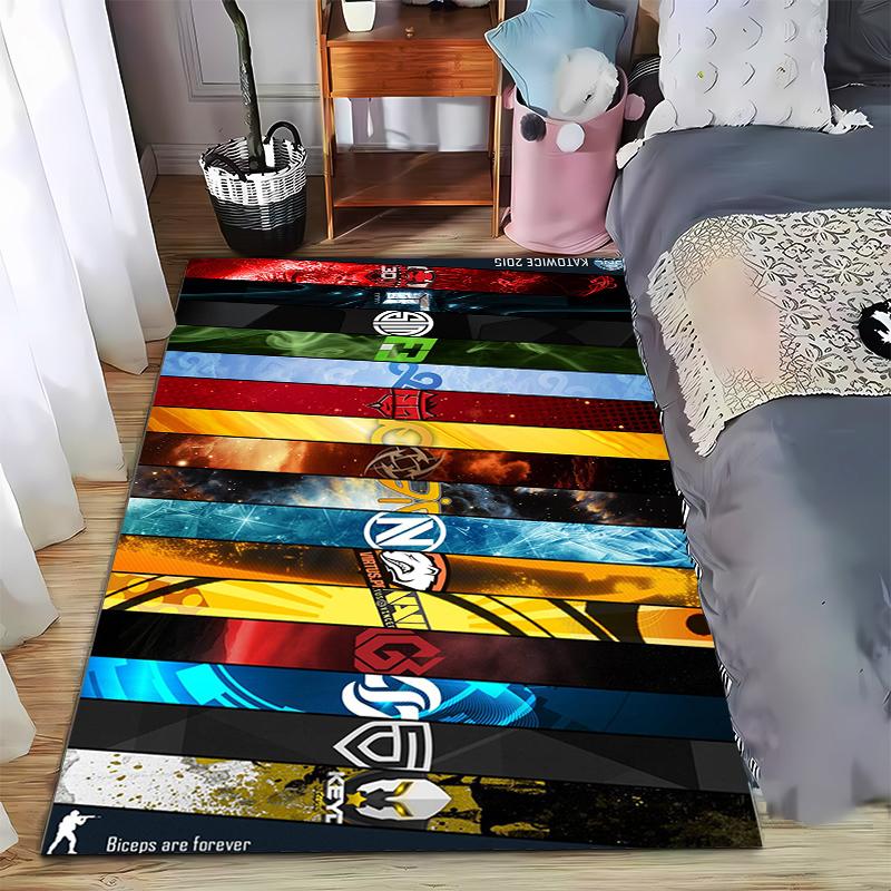 

Vibrant carpet with esports team logos and colors. Suitable for use as an anti-slip game mat for living room and bedroom sofas 40x60cm( 15x23in )