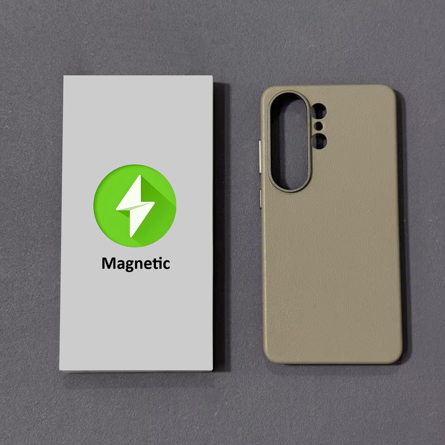 

High-Quality Luxury Style Simple Leather Phone Case For Samsung S26 Ultra Plus + Magnetic Wireless Charging Anti-scratch Cover Galaxy S26 Ultra