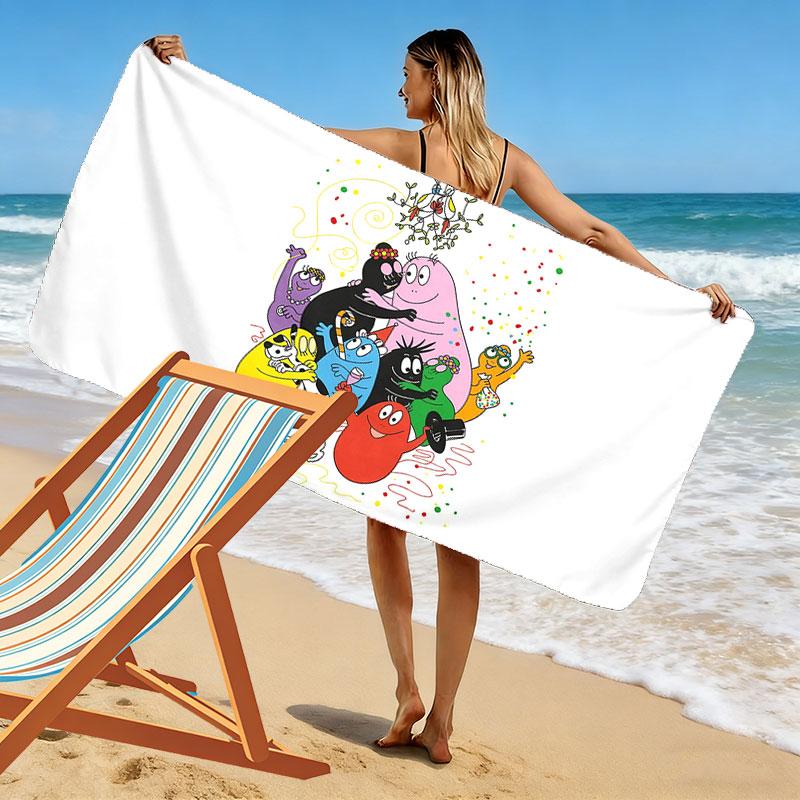 The Barbapapa Family Print Beach Towel, Large Soft Quick Dry Towel for Beach Camping Swimming