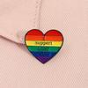LGBT Pride Rainbow Heart Enamel Pin I Suppert LGBT Rights Brooch Lapel Badge Fashion Jewelry Accessories Gift for Friends