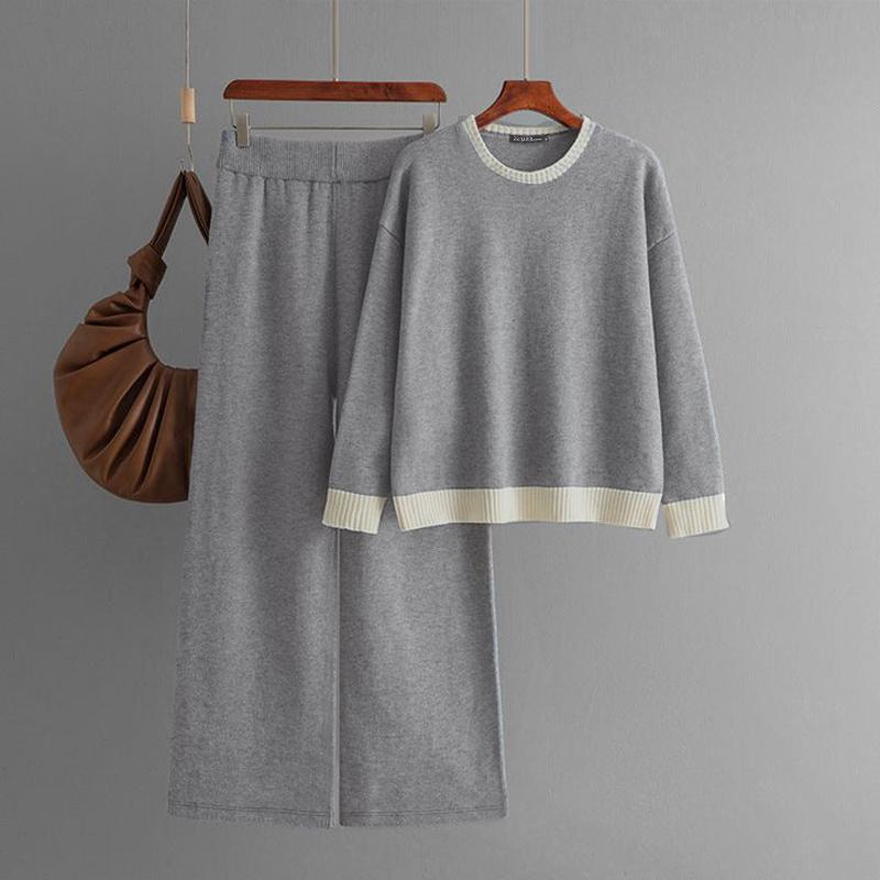 ZANZEA Women Long Sleeve Blouse and Pants Spring Casual Two Piece Sets