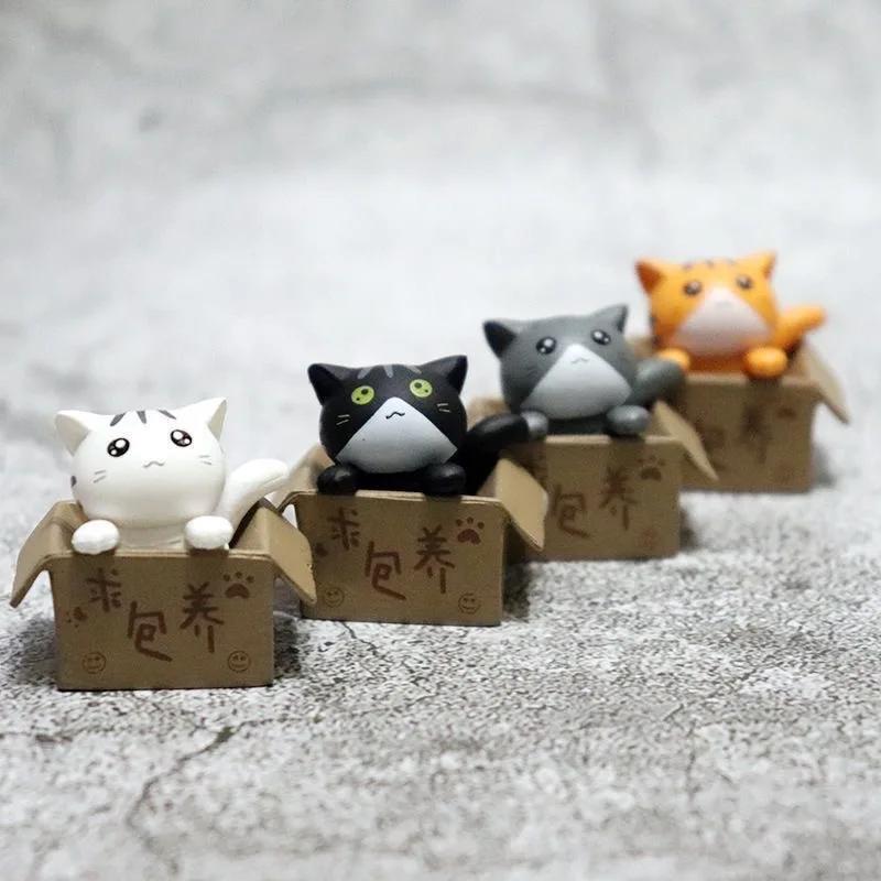 Top Quality Kawaii Mini Cat Ornament Garden kitten statue Gift Kids Children Baby Room Decor Toy Miniature Figurines Home Decor