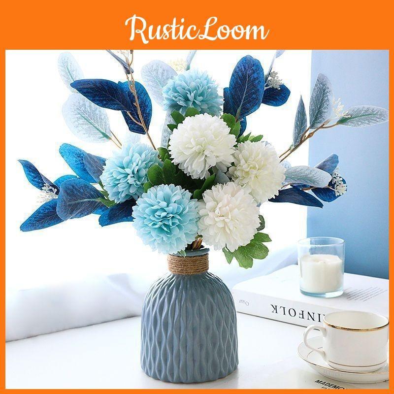Faux Hydrangea Artificial Flowers With Vase For Garden Party Wedding Decoration