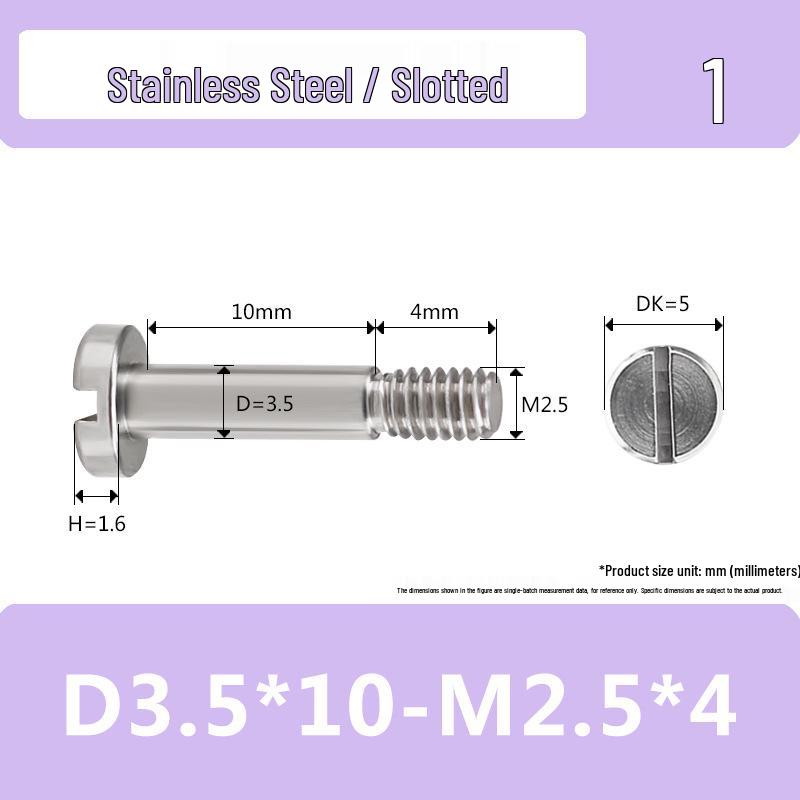 Stainless Steel M2-M2.5 Slotted Partial Thread Shoulder Bolt Screw