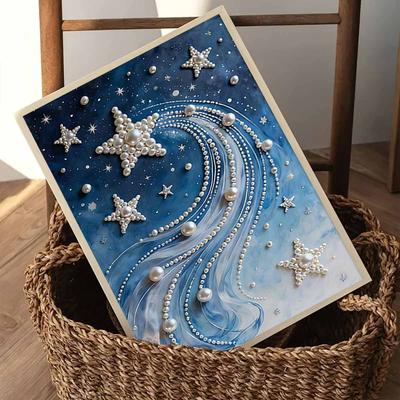 Crystal Pearl Painting 5D DIY Frame Decoration Painting Meteor Home Wall Decoration Transparent Pearl Gemstone Painting Picture Art Crafts