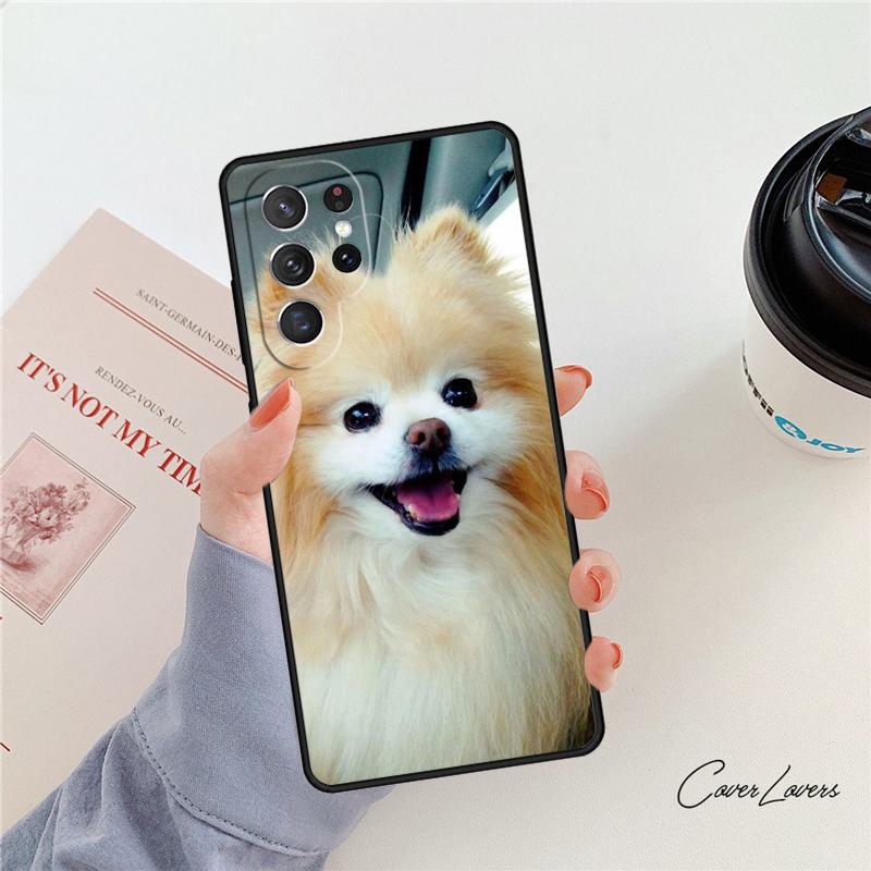 Pomeranian Dog Phone Case For Samsung Galaxy S24 S25 S23 S22 Ultra Note 10 20 Plus S20 S21 FE Cover