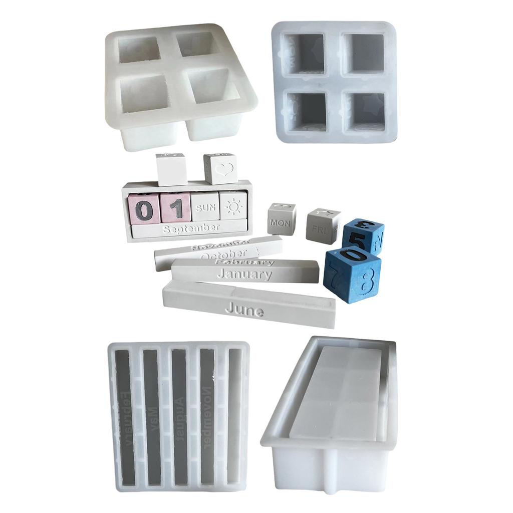 Multipurpose Sturdy Silicone Calendar Candle Holder Mold Set Portable for Resin Plaster Craft Supplies Assorted Sizes