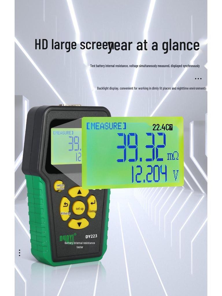 Duo Yi Battery Life & Internal Resistance Tester for Lead-Acid and 18650 Lithium Batteries