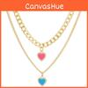 Trendy Gold Heart Necklace For Women Stylish Layered Design Perfect For Fashionable Outfits