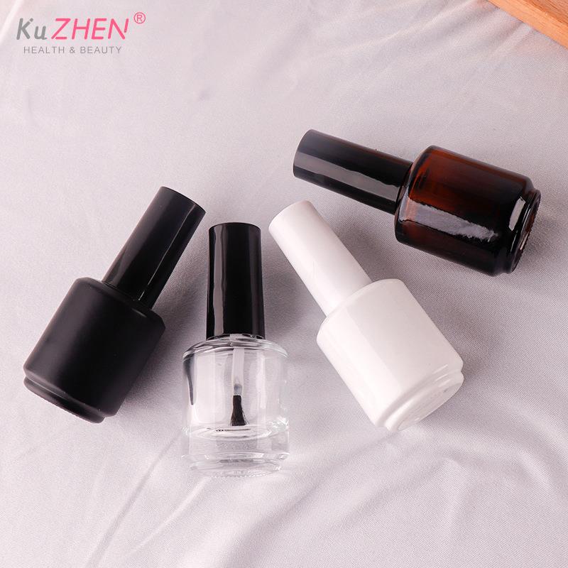 5/10/15ml Empty Transparent Glass Nail Polish Bottle Empty With Lid Brush Cosmetic Containers Nail Glass Bottles With Brush