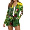 Women's Fashion Christmas Print Long-Sleeved Pocketed Slim-Fit Cardigan Coat