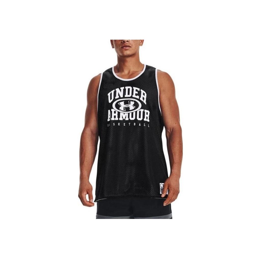 Under Armour UA Baseline Reversible Breathable Crew Neck Sleeveless Basketball Jersey Men Tops Black 1377310-001