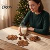 Solid Wood Coaster Set 4PCS Hollowed-out Snowflake Wooden Coasters, Heat Resistant Unique Kitchen Table Accessories Drink Mats, Decorative Protectors