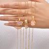 Vnox Elegant Cubic Zirconia Pendant Necklace for Women Girls, Fashion Pink Crystal Charm Heart Jewelry Valentine's Day Gifts New
