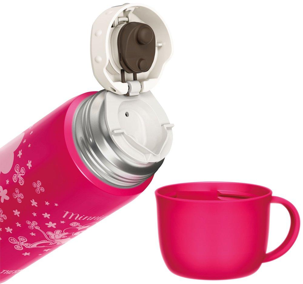 Thermos Vacuum Insulated Disney Minnie Pink PFL 2-Way Bottle, Mouse, 630ml/600ml, Flower, FHO-600WFDS