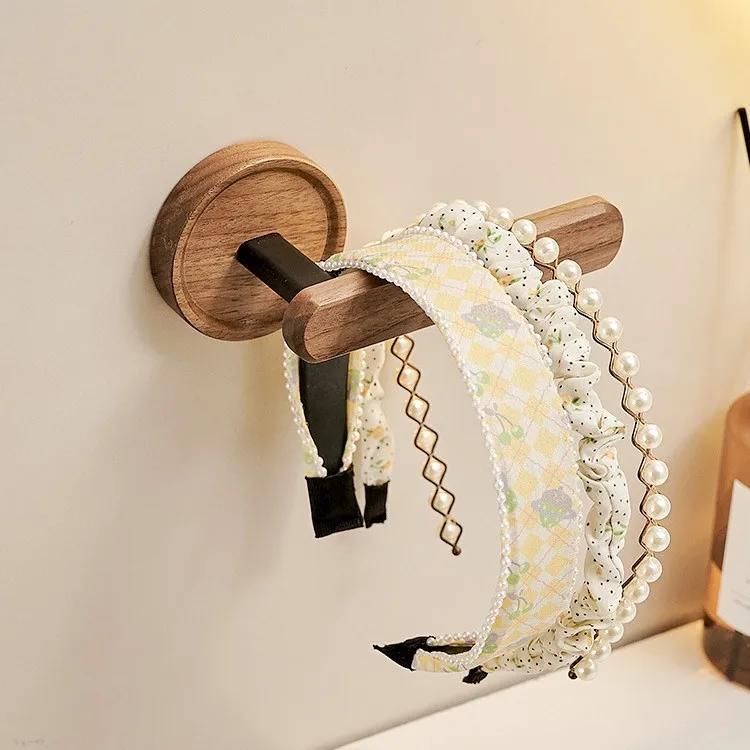 

Резинки для волос из цельного дерева для детских заколок, полки без перфорации, заколки для волос, веревки для головы, предметы для хранения, настенные крючки чёрный