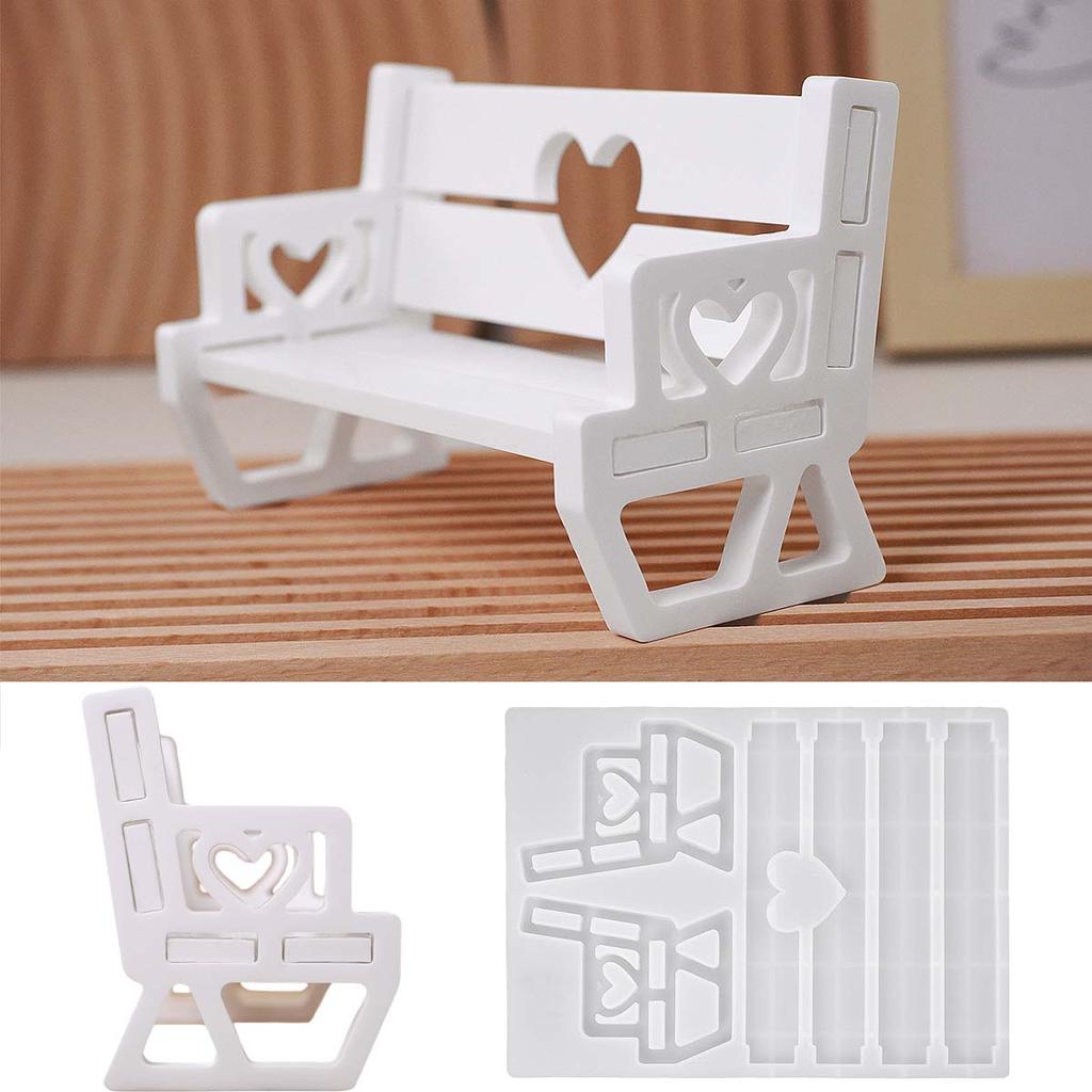 Love Bench Silicone Mold DIY Table Ornaments Splice Rocking Chair Crafts Making Kit Plaster Resin Molds Home Decor Art Gifts