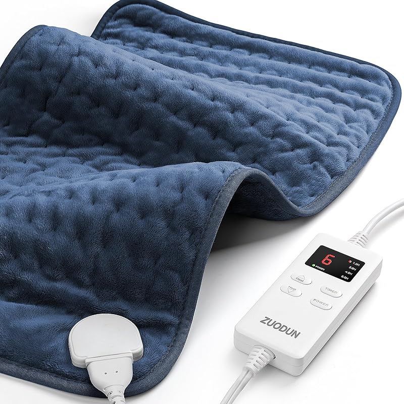 Heating Pad for Back Pain Relief, ZUODUN Electric Heating Pads for Cramps with Auto Shut Off & 6 Heat Levels, Moist Heat Therapy, Machine Washable,
