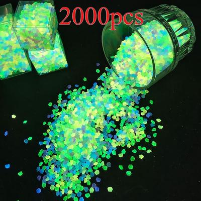 2000 Stück bunte Leuchtsteine, fluoreszierender Kies, 3–5 mm, geeignet für Aquarien, Gärten, Mikrolandschaften, DIY-Dekorationen, Leuchtsand