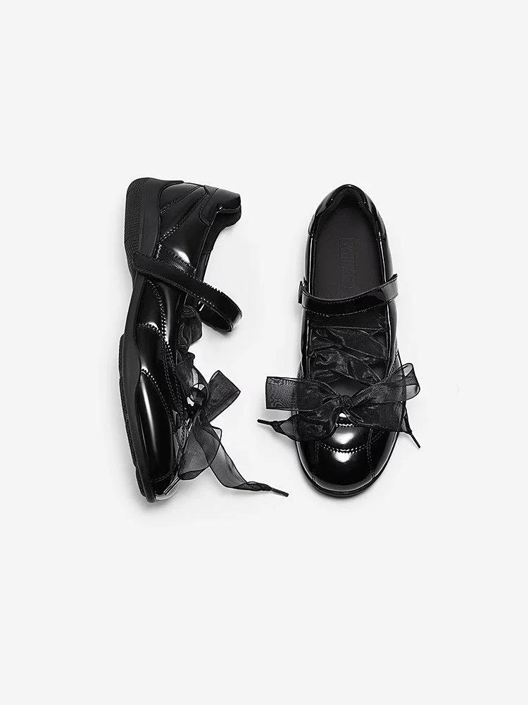 

Korean version of sweet fashion strap round head low heel ballet shoes Mary Jane single shoes women s spring 2025 Dexun shoes 40 чёрный