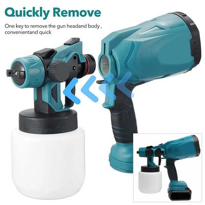 Cordless High Pressure Electric HVLP Spray Gun Kits For Home Car Auto Furniture Steel Coating With 2 Batteries Power Tools