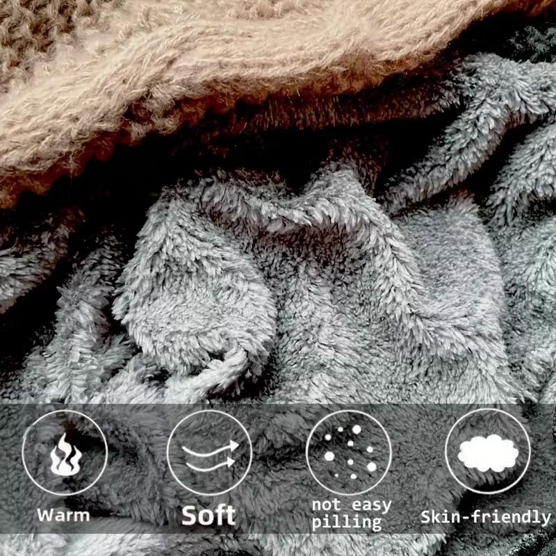 1PC Hat Windproof Earmuffs Knitted Hat Integrated Scarf Cozy Ear-Protecting Warm Set Fashionable