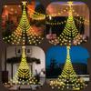 198LED Star Solar Waterfall Lights 8 Lighting Modes Christmas Lights For Wedding Yard Party Home Holiday Xmas Decoration