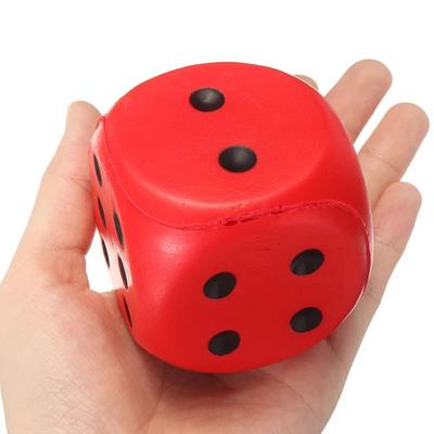 Squeeze Length 6cm Soft Big Dice Solid Color Sponge Dice Pressure Relief Anti Stress Point Dice