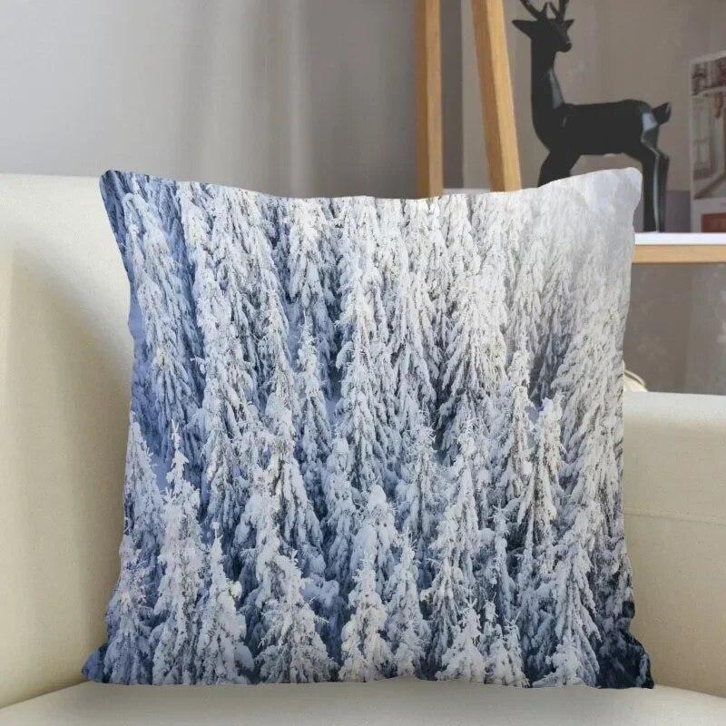 Snow Pillowcase Square  Zipper