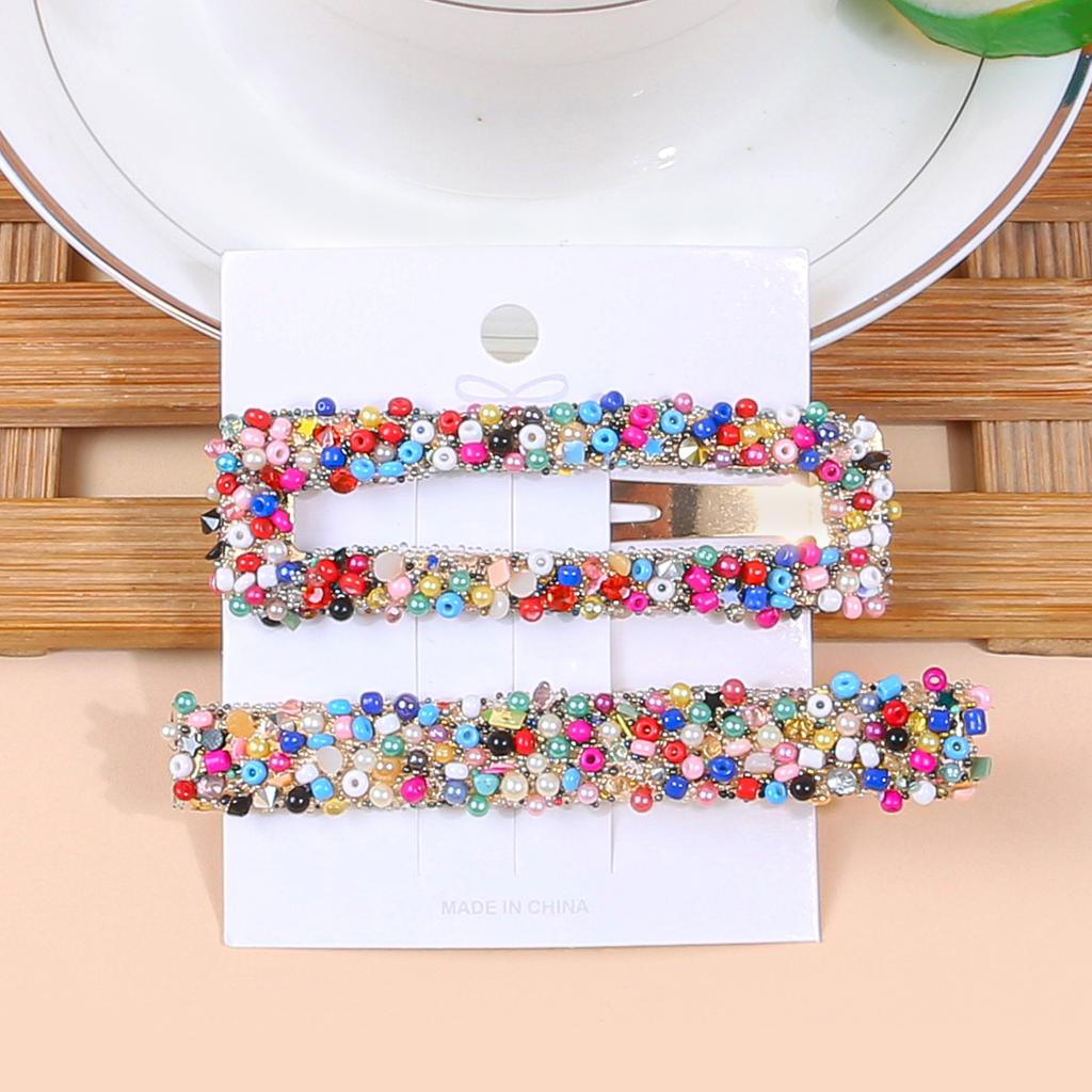 2pcs/set Handmade Pearls Hair Clips Pin for Women Fashion Geometric Barrettes Headwear Girls Sweet Hairpins Hair Accessorie