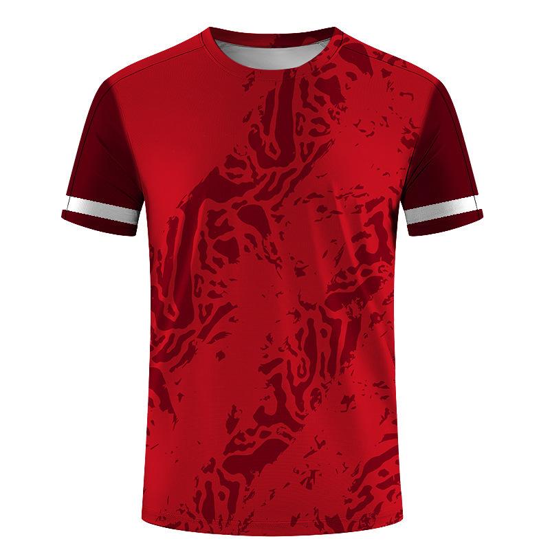 Men's Casual Sports Tops 3D Digital Printed Loose Short Sleeve Round Neck T-Shirt