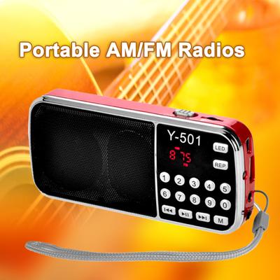 Rádio FM Digital Y-501 Suporte Cartão TF USB AUX Lanterna LED Portátil