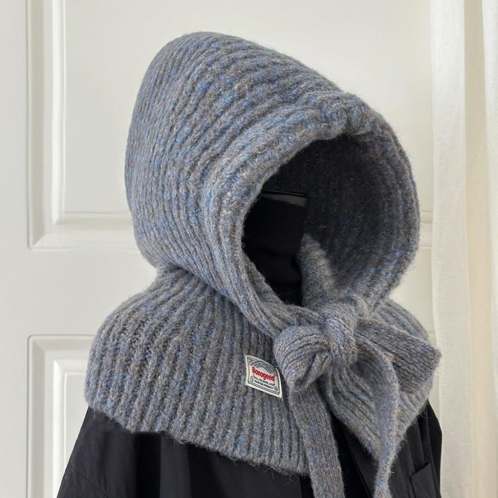 Integrated Shawl Balaclava Hats Winter Warm Beanies Caps Fashion Knitted Pullover Hat