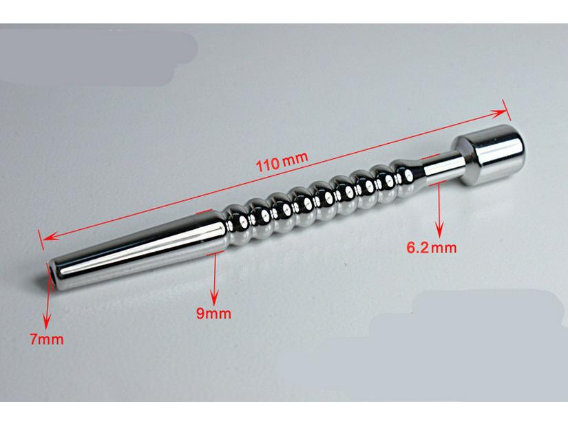 Hollow Metal Urethral Plug with Eye Pull Bead - Adult Stimulation Toy