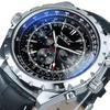 JARAGAR 212 Men New Automatic Mechanical Watch Fashion Business Leisure Multifunctional Stainless Steel Wristwatch for Male Gift