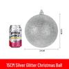 Festive Silver Glitter Hanging Ball - Shiny Round Decoration 6-30CM for Christmas
