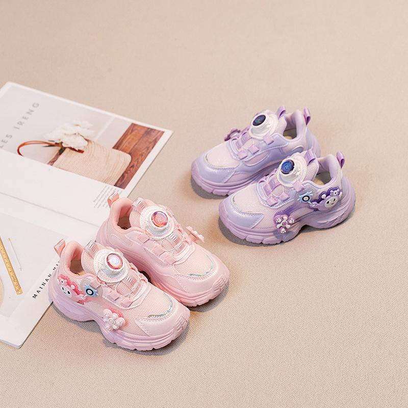 Children's Lamp Shoes Soft-soled Mesh Dad Shoes 2025 Spring and Autumn Girls Sports Shoes Primary School Running Shoes