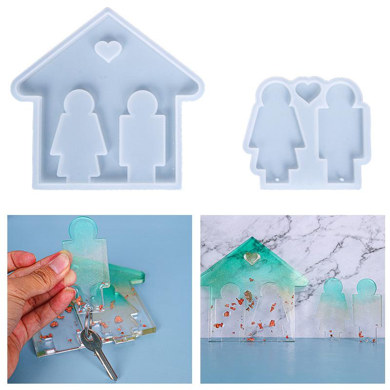 

PDTO ключ настенный брелок силиконовая форма пара форм для литья из эпоксидной смолы DIY