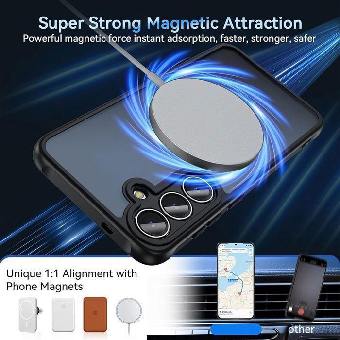 Coque de protection - BOOLING - pour Samsung Galaxy A56 5G - Cercle Magnétique - Noir - 2 Verres Trempés