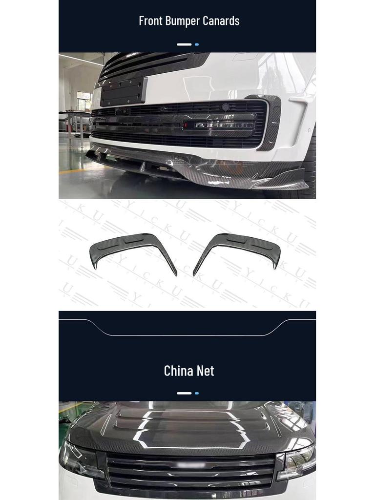 MS Style Carbon Fiber Body Kit for New Land Rover Range Rover: Front Lip, Rear Lip, Fender Flares, Side Skirts, Tail Spoiler, and Wind Deflectors