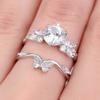 Elegant Silver-white Inlaid Synthetic Zirconia Ring Set Round-cut Butterfly Design Makes a Great Gift