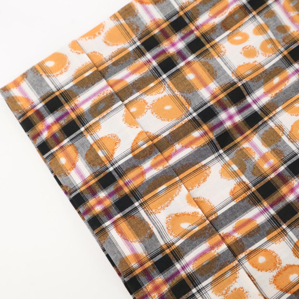 COMME Des GARCONS SHIRT S20031 Orange Cotton Check X Leopard Print Short Sleeve Shirt Tops M Orange blackUsed