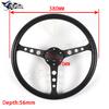 15inch Black PU Steering Wheel 380MM Vintage Sports Car PU Steering Wheel