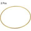 PATIKIL 7 Inch Round Metal Floral Hoop, 2 Pcs Plated Wreath Frame Macrame Ring, for Wedding Geometric Decor Party Wall Hanging, Gold Tone