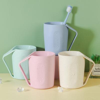Verdickte Anti-Rutsch-Becher mit Griffen, Plastik-Zahnbürstenbecher, Waschbeckenbecher, Haushalts-Zahnputz- und Mundspülbecher