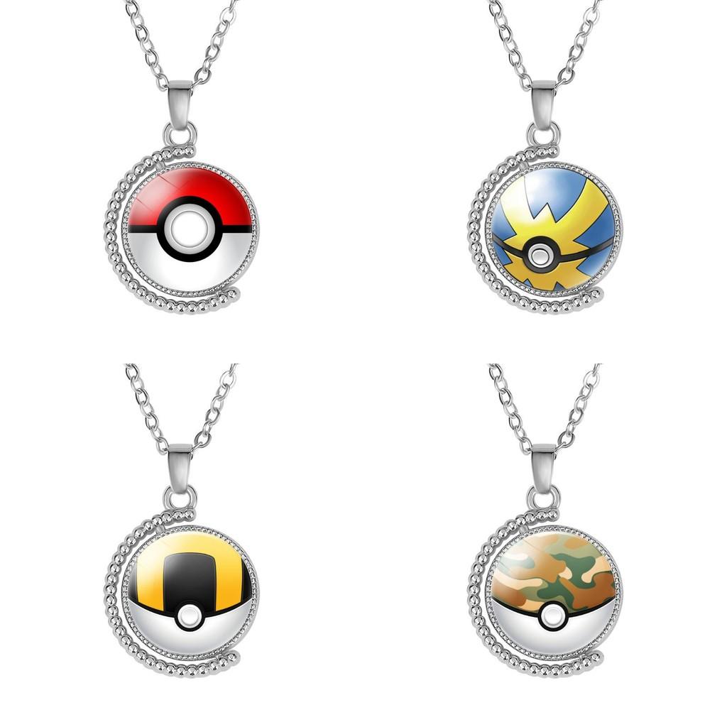 Adorable Pokemon Pokeball Necklace Cute Cartoon Character Jewelry Handmade